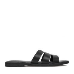 Klapki Clara Barson. Czarne klapki Clara Barson, bez wzorów, bez obcasa. Za 65.99 zł.