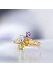 DIAMOND & CO Złoty pierścionek "Bornéo" z kamieniami szlachetnymi rozmiar: 52. Żółte pierścionki Diamond & Co, z ametystem, złote. Za 948.99 zł.