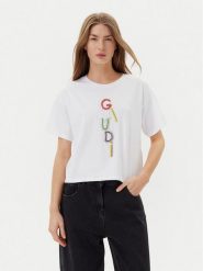 Gaudi T-Shirt 511BD64027 Biały Regular Fit. Białe t-shirty Gaudi, l, bez wzorów, z bawełny, bez kołnierzyka, bez ramiączek. Za 189.99 zł.