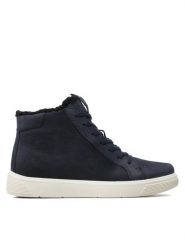 ECCO Botki Street Tray K GORE-TEX 70528302303 Granatowy. Niebieskie botki ecco, bez wzorów, z gore-texu, bez obcasa, na płaskiej podeszwie, bez zapięcia. Za 579.99 zł.
