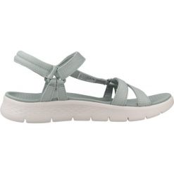 Sandały SKECHERS GO WALK FLEX SANDAL Niebieski. Zielone sandały Skechers, bez wzorów, bez obcasa, bez zapięcia. Za 229.99 zł.