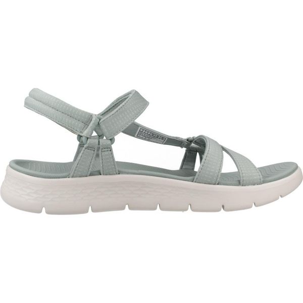Sandały SKECHERS GO WALK FLEX SANDAL Niebieski. Zielone sandały Skechers, bez wzorów, z tkaniny, bez obcasa, bez zapięcia. Za 229.99 zł.