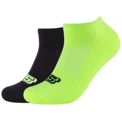 Skarpetki sportowe dla dorosłych 2PPK Basic Cushioned Sneaker Socks. Zielone skarpety Skechers, bez wzorów, z bawełny. Za 24.99 zł.