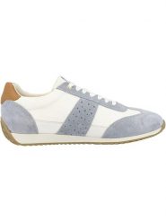 Geox Skórzane sneakersy "Calithe" w kolorze biało-błękitnym rozmiar: 41. Białe trampki Geox, bez wzorów, z materiału, bez zapięcia. Za 148.61 zł.