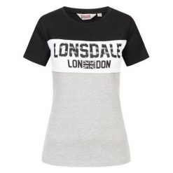 Koszulka damska Lonsdale Tallow. Czarne bluzki Lonsdale, bez wzorów, eleganckie, bez kołnierzyka, bez ramiączek. Za 147.50 zł.