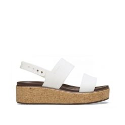 Sandały dla Kobiet Crocs Brooklyn Cork Low Wedge. Brązowe sandały Crocs, bez wzorów, z materiału, eleganckie, bez obcasa, na koturnie, bez zapięcia. Za 231.99 zł.