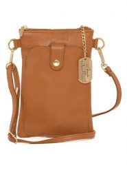 Anna Morellini Skórzana torebka "Erica" w kolorze jasnobrązowym na telefon - 14 x 21 x 1 cm rozmiar: onesize. Brązowe torby na ramię Anna Morellini, bez wzorów, z materiału, przez ramię, bez dodatków. Za 173.99 zł.