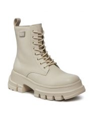 Tommy Jeans Trapery Tjw Chunky Leather Boot EN0EN02503 Beżowy. Brązowe trapery i śniegowce Tommy Jeans, z jeansu. Za 799.99 zł.