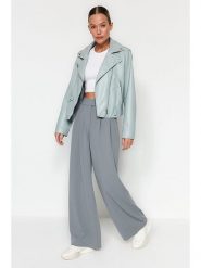 Trendyol Spodnie w kolorze szarym rozmiar: S. Szare spodnie materiałowe Trendyol, s, bez wzorów, z materiału. Za 86.99 zł.