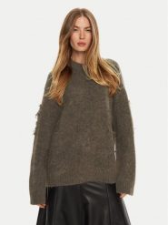 Munthe Sweter Taccu 243160724373 Brązowy Loose Fit. Brązowe swetry Munthe, bez wzorów, z wełny, bez ramiączek. Za 789.99 zł.