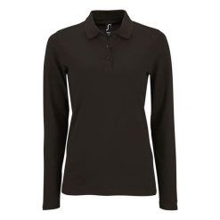 Damska Koszulka Polo Z Długim Rękawem Perfect Pique. Czarne koszulki sportowe SOL'S, bez wzorów, bez ramiączek. Za 99.99 zł.