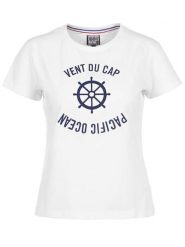 Vent du Cap Koszulka "Acheryl" w kolorze białym rozmiar: M. Białe bluzki Vent du Cap, m, bez wzorów, z bawełny, bez kołnierzyka, bez ramiączek. Za 69.91 zł.