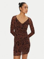 PINKO Sukienka codzienna Ribolla 103298 A1RB Brązowy Slim Fit. Brązowe sukienki Pinko, na co dzień, xs, bez wzorów, z syntetyku, bez kołnierzyka, bez ramiączek, proste. Za 379.99 zł.