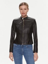 Rinascimento Kurtka z imitacji skóry CFC0117800003 Czarny Regular Fit. Czarne kurtki Rinascimento, m, bez wzorów, ze skóry, bez kaptura. Za 319.99 zł.
