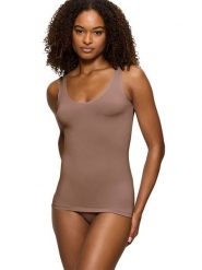 Triumph Top "Smart Natural" w kolorze jasnobrązowym rozmiar: 36-42. Brązowe topy Triumph, bez wzorów, bez kołnierzyka, bez ramiączek. Za 87.45 zł.