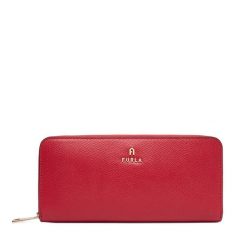 Duży Portfel Damski Furla. Czerwone portfele Furla, bez wzorów. Za 799.99 zł.