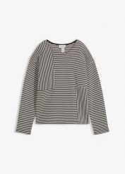 Sweter z dżerseju. Czarne swetry bonprix, bez wzorów, z dżerseju, bez ramiączek. Za 109.99 zł.
