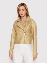 DeeZee Kurtka z imitacji skóry Ivy PKH054 Beżowy Regular Fit. Brązowe kurtki DeeZee, s, bez wzorów, ze skóry, bez kaptura. Za 209.99 zł.