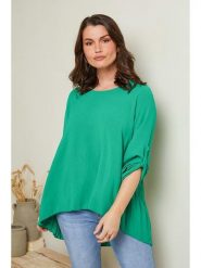 Curvy Lady Bluzka w kolorze zielonym rozmiar: 48/50. Zielone bluzki Curvy Lady, bez wzorów, klasyczne, bez kołnierzyka, bez ramiączek. Za 66.00 zł.