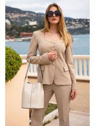 Maison héritage PARIS Skórzana torebka "Bruna" w kolorze kremowym - 26,5 x 23 x 16 cm rozmiar: onesize. Brązowe torby na ramię Maison héritage PARIS, bez wzorów, z materiału, na ramię, bez dodatków. Za 304.99 zł.