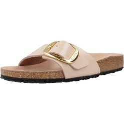 Kapcie Birkenstock Madrid Bb Damskie. Brązowe obuwie domowe Birkenstock, bez wzorów, z materiału, bez zapięcia. Za 678.50 zł.