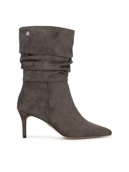 Nine West Botki WFA2786-1 Szary. Szare botki Nine West, bez wzorów, z materiału, bez obcasa, na szpilce, bez zapięcia. Za 149.99 zł.