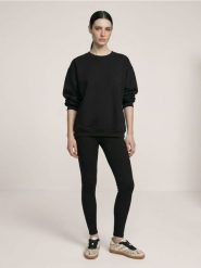Bawełniane legginsy w prążek - czarny. Czarne legginsy Sinsay, l, bez wzorów, z bawełny. Za 29.99 zł.