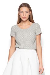 Zielona Bluzka z Geometrycznym Nadrukiem. Zielone bluzki Katrus, xl, bez wzorów, bez kołnierzyka, bez ramiączek. Za 169.00 zł.