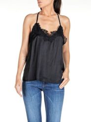 Replay Bluzka w kolorze czarnym rozmiar: L. Czarne koszulki sportowe Replay, bez wzorów, z koronki, bez ramiączek. Za 281.76 zł.