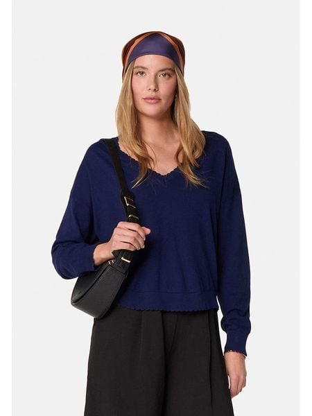 Rodier Sweter w kolorze granatowym rozmiar: S. Niebieskie swetry Rodier, s, bez wzorów, z kaszmiru, bez ramiączek. Za 273.45 zł.