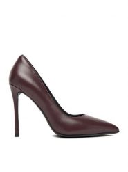 Eva Minge Szpilki EO-ELAINA-E134-20A-Y021X Bordowy. Czerwone szpilki Eva Minge, bez wzorów, ze skóry, bez obcasa, na szpilce, bez zapięcia. Za 399.99 zł.