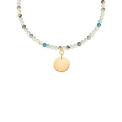 Naszyjnik z kamieni trolleit z medalikiem. Naszyjniki Lilou, pozłacane. Za 277.00 zł.