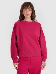 4F Bluza dresowa nierozpinana bez kaptura damska - różowa L. Czerwone bluzy 4f, l, bez wzorów, z bawełny, bez kaptura. Za 179.99 zł.