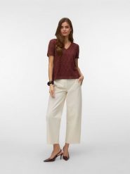 Vero Moda Bluzka w kolorze brązowym rozmiar: L. Brązowe bluzki Vero Moda, l, bez wzorów, bez kołnierzyka, bez ramiączek. Za 74.28 zł.