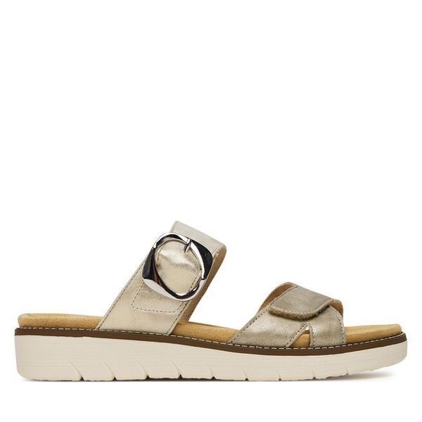 Klapki Remonte. Brązowe klapki Remonte, bez wzorów, bez obcasa. Za 271.99 zł.