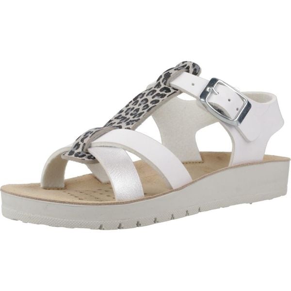 Sandały GEOX J SANDAL COSTAREI GI Biały. Białe sandały Geox, bez wzorów, z syntetyku, bez obcasa, bez zapięcia. Za 133.99 zł.