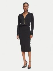 Elisabetta Franchi Sukienka koktajlowa AM-19S-66E2-V500 Czarny Slim Fit. Czarne sukienki Elisabetta Franchi, s, bez wzorów, z wiskozy, wizytowe, bez kołnierzyka, bez ramiączek. Za 2,139.00 zł.