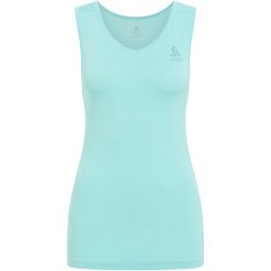 Koszulka bez rękawów damska ODLO Performance X-Light Eco BL Top V-Neck Singlet. Niebieskie koszulki sportowe Odlo, bez wzorów, bez ramiączek. Za 199.99 zł.