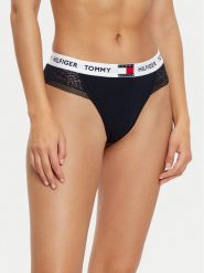 Tommy Hilfiger Stringi UW0UW05619 Granatowy. Niebieskie stringi TOMMY HILFIGER, bez wzorów, z syntetyku. Za 69.99 zł.