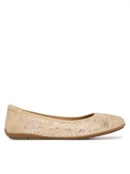 Caprice Baleriny 9-22101-46 Beżowy. Brązowe baleriny Caprice, bez wzorów, ze skóry, bez obcasa. Za 237.99 zł.
