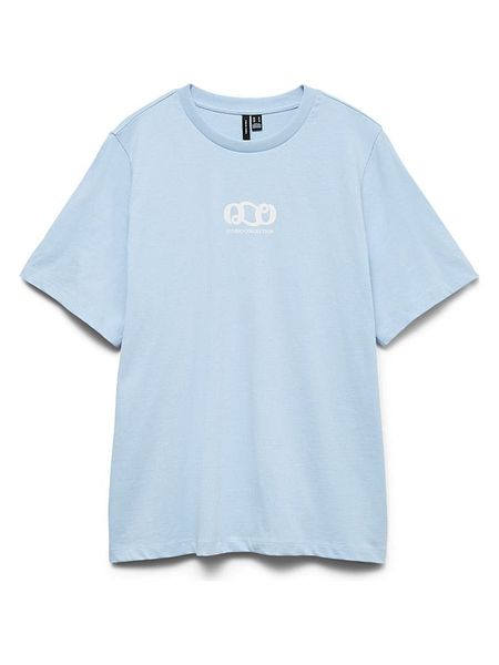 Vero Moda Koszulka w kolorze błękitnym rozmiar: XL. Niebieskie bluzki Vero Moda, xl, bez wzorów, z bawełny, bez kołnierzyka, bez ramiączek. Za 64.95 zł.
