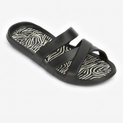 Second Life - Klapki basenowe damskie Nabaiji 500 Zeb - Stan Doskonały. Czarne klapki NABAIJI, bez wzorów, z materiału, bez obcasa. Za 50.99 zł.