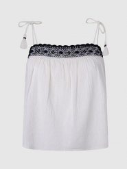Pepe Jeans Top "Beni" w kolorze białym rozmiar: M. Białe topy Pepe Jeans, m, bez wzorów, z bawełny, bez kołnierzyka, bez ramiączek. Za 189.29 zł.