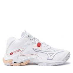 Buty halowe Mizuno. Białe obuwie sportowe Mizuno, bez zapięcia, mizuno wave. Za 749.99 zł.