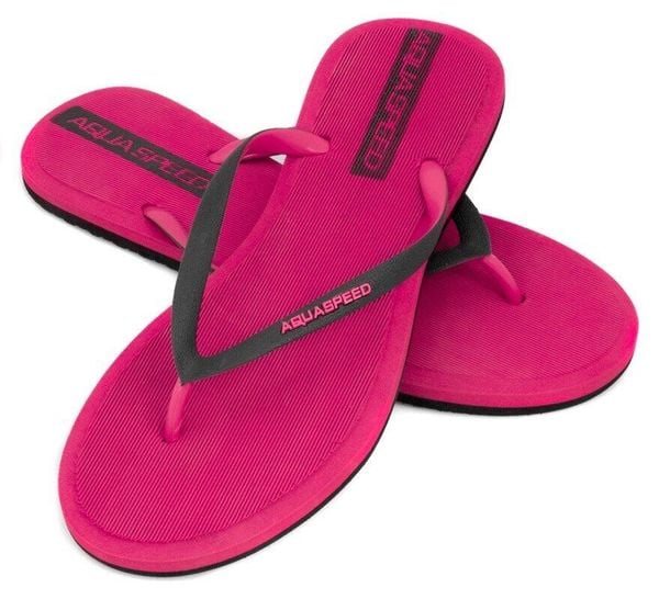 Japonki basenowe damskie Aqua Speed Genoa. Czarne klapki Aqua-Speed, bez wzorów, z materiału, bez obcasa. Za 47.99 zł.
