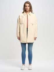 BIG STAR Płaszcz przejściowy w kolorze kremowym rozmiar: S. Brązowe płaszcze Big Star, s, bez wzorów, bez kaptura. Za 214.99 zł.