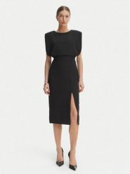 Rinascimento Sukienka koktajlowa CFC0127570003 Czarny Slim Fit. Czarne sukienki Rinascimento, xs, bez wzorów, z syntetyku, wizytowe, bez kołnierzyka, bez ramiączek. Za 549.99 zł.