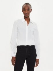 Sisley Koszula 5CNX5QD47 Biały Slim Fit. Białe koszule Sisley, xl, bez wzorów, z bawełny, bez kołnierzyka, bez ramiączek. Za 99.99 zł.