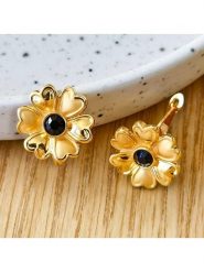 LA CHIQUITA Pozłacane kolczyki z kryształami rozmiar: onesize. Czarne kolczyki LA CHIQUITA, z kryształem, pozłacane, z zapięciem typu bigiel. Za 113.63 zł.