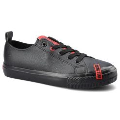 Czarne Trampki Big Star Damskie Wiązane Półbuty. Czarne trampki Big Star, bez wzorów, z gumy, bez zapięcia. Za 109.00 zł.